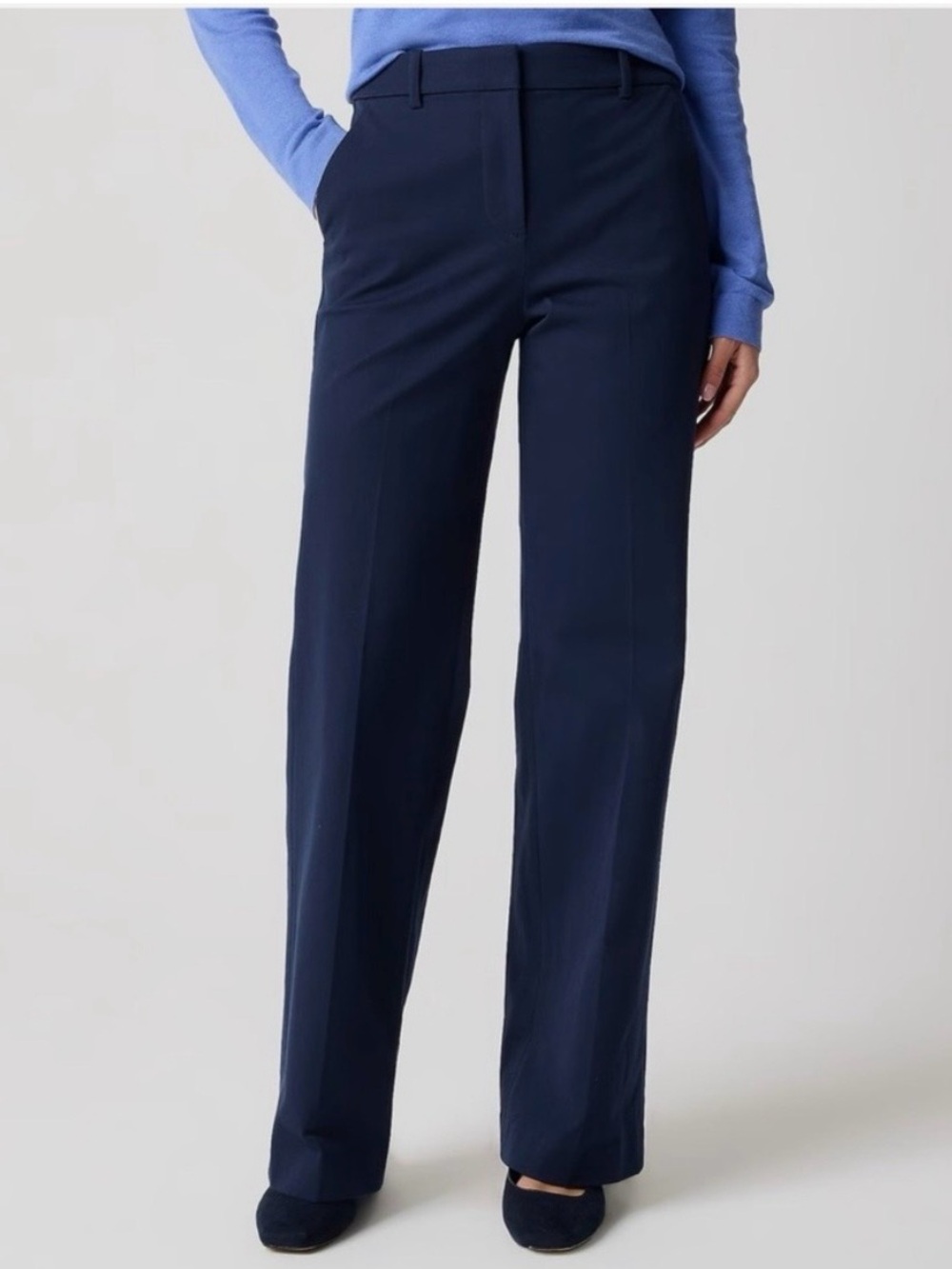 J. Crew Navy Wide-Leg Trousers